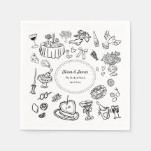 Hand Drawn Illustrations, Bar Cocktail Wedding 