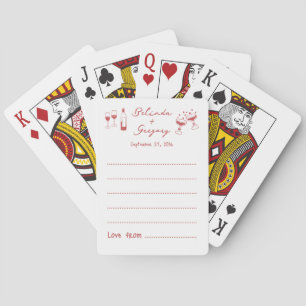 Hand Drawn Illustrations Doodle Wedding Guest Book Poker Cards