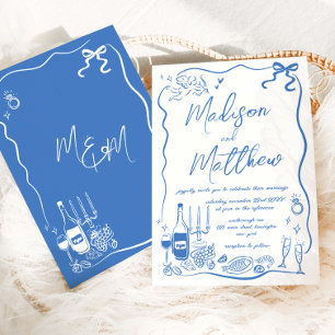 Hand Drawn Illustrations Doodles Wedding  Invitation