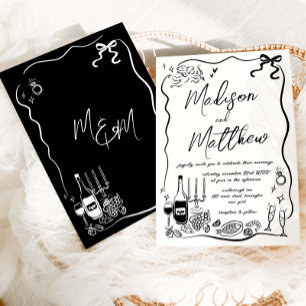 Hand Drawn Illustrations Doodles Wedding Invitation