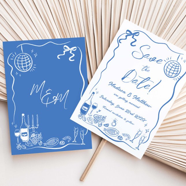 Hand Drawn Illustrations Scribble Doodles Wedding  Save The Date (Creator Uploaded)