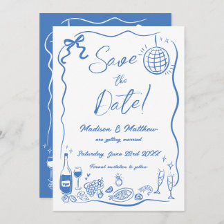 Hand Drawn Illustrations Scribble Doodles Wedding  Save The Date