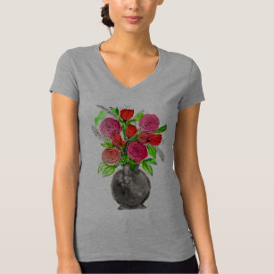 iambolders Hand Painted Watercolor Flowers T-Shirt