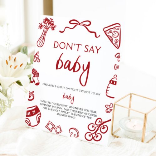Hand Drawn Italian Baby Dont Say Baby Baby Shower