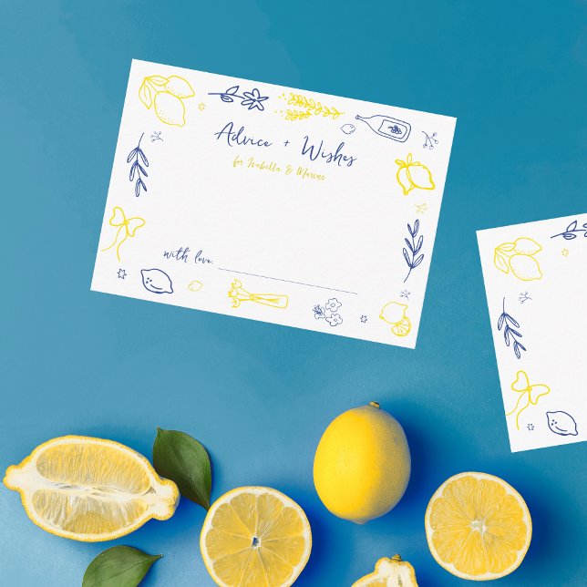 Hand Drawn Italian Bridal Shower Advice & Wishes Enclosure Card (Creator Uploaded)