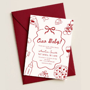 Hand Drawn Italian Ciao Baby Shower Invitation