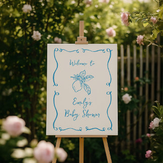 Hand Drawn Italian Lemon Baby Shower Welcome Foam Board