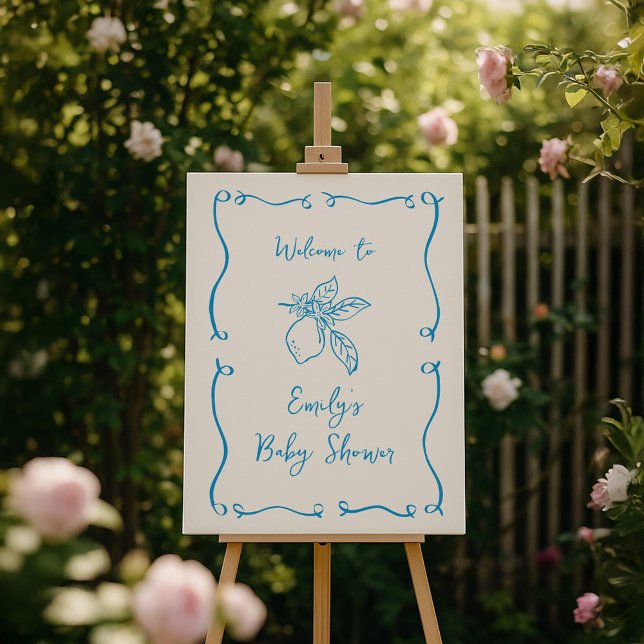 Hand Drawn Italian Lemon Baby Shower Welcome Foam Board (Creator Uploaded)