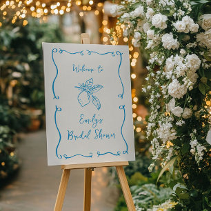 Hand Drawn Italian Lemon Bridal Shower Welcome Foam Board