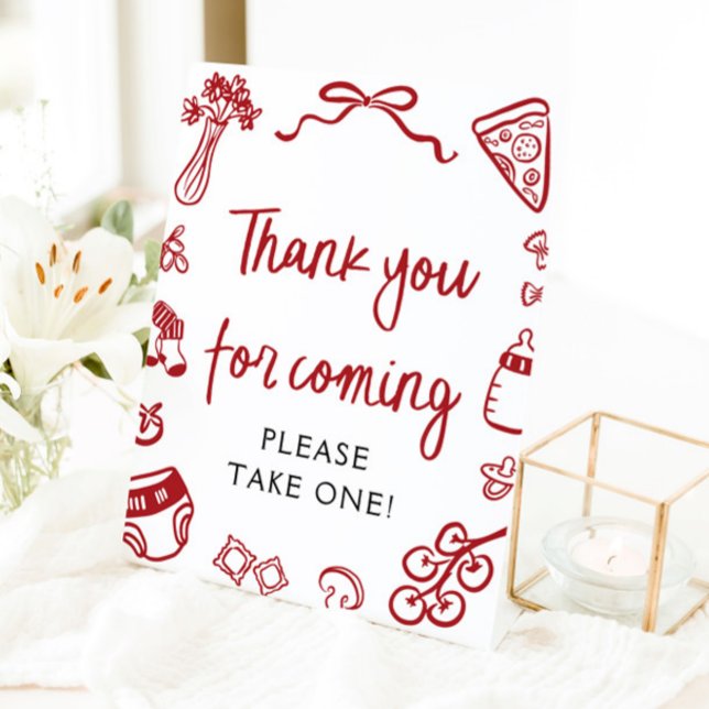 Hand Drawn Italian Thank you for coming Sign (Hand Drawn Italian Thank you for coming Sign)