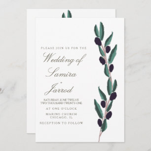 Hand-Drawn Italy Olive Branch Wedding