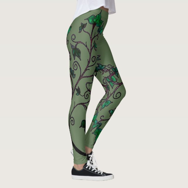 Hand Drawn Ivy Elven Cosplay Leggings (Right)
