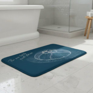 Hand drawn Jellyfish Art  Bath Mat