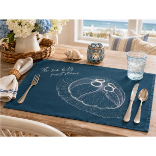 Hand drawn Jellyfish Art Cloth Placemat