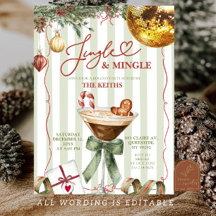 Hand Drawn Jingle and Mingle Christmas Party Invitation