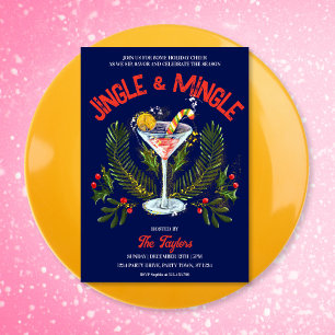 Hand Drawn Jingle Mingle Christmas Cocktail Party Invitation