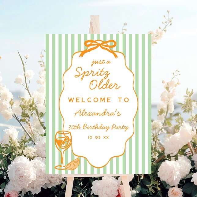 Hand Drawn Just A Spritz Older Birthday Party Sign (Creator Uploaded)