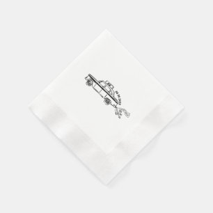 Hand Drawn Just married taxi wedding  Napkins