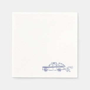 Hand Drawn Just married taxi wedding  Napkins
