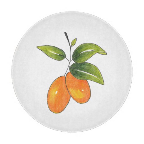 Hand Drawn Kumquats Cutting Board
