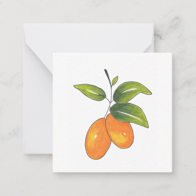 Hand Drawn Kumquats Note Card (Front)