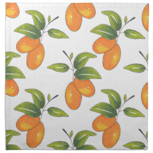 Hand Drawn Kumquats Pattern Cloth Napkin