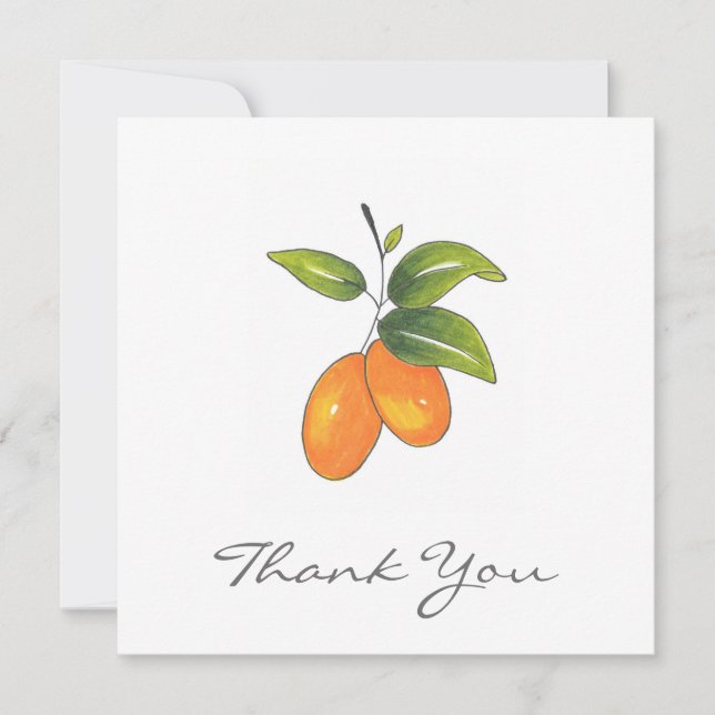 Hand Drawn Kumquats Thank You Card (Front)