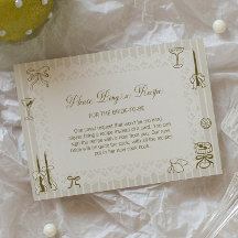 Hand Drawn Lace Bridal Shower Recipe Request