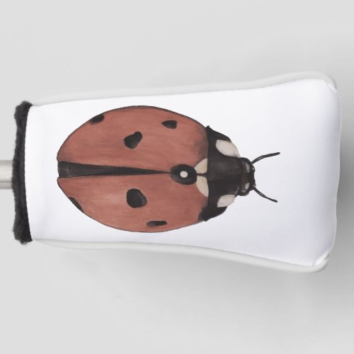 Hand drawn ladybug golf head cover