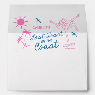 Hand-Drawn Last Toast Bachelorette Bash Invitation Envelope