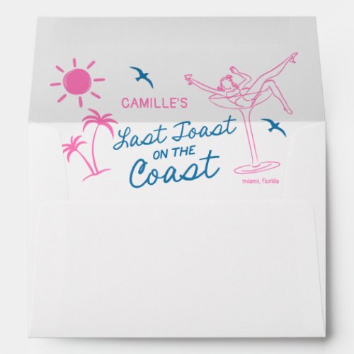 Hand_Drawn Last Toast Bachelorette Bash Invitation Envelope