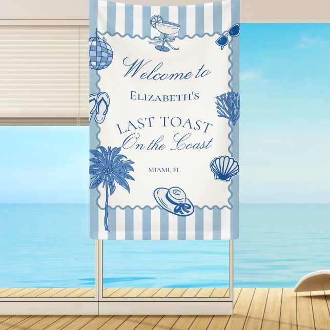 Hand Drawn Last Toast on The Coast Bachelorette Banner (Creator Uploaded)