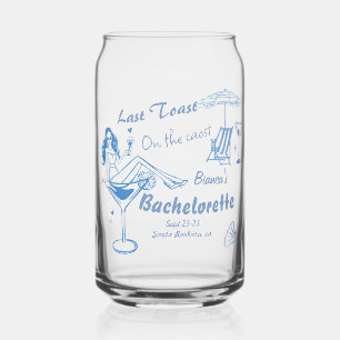 Hand Drawn Last Toast On The Coast Bachelorette  Can Glass
