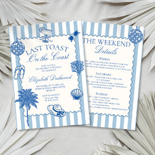 Hand Drawn Last Toast on The Coast Bachelorette Invitation