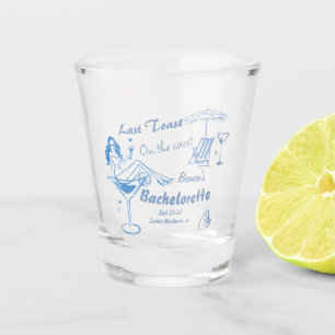 Hand Drawn Last Toast On The Coast Bachelorette  Shot Glass