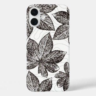 Hand-Drawn Leaf Line Art iPhone Case