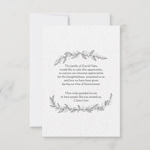 Hand_Drawn Leaves Bereavement Thank You Card