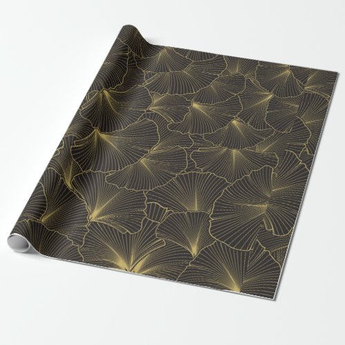Hand drawn leaves of tropical plants Vintage trop Wrapping Paper