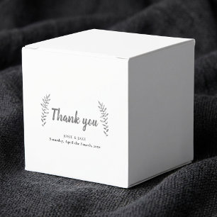 Hand drawn leaves wedding thank you favor boxes