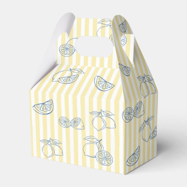 Hand Drawn Lemon Baby Shower Favor Box (Front Side)