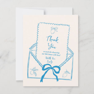 Hand Drawn Lemon Baby Shower Thank You Card