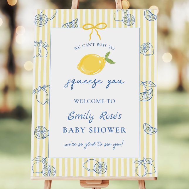 Hand Drawn Lemon Baby Shower Welcome Foam Board (Creator Uploaded)