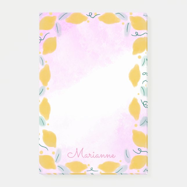 Hand Drawn Lemon Border Notes (Front)