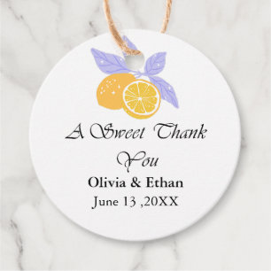 Hand Drawn Lemon /Citrus Summer Wedding Favor Tags