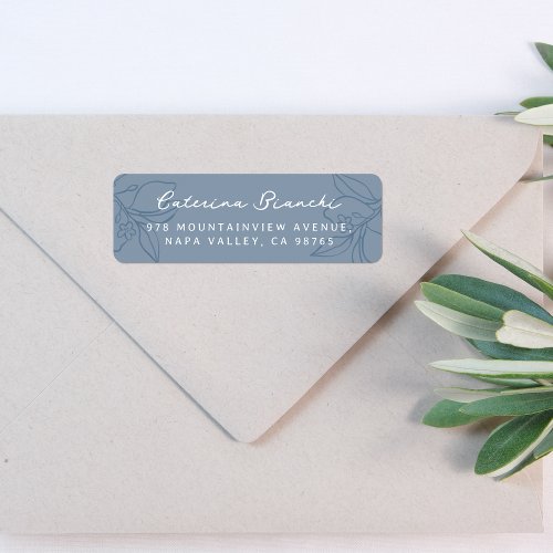 Hand Drawn Lemon Illustration Blue Return Address Label