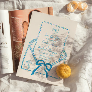 Hand Drawn Lemon Italian Save the Date Invitation