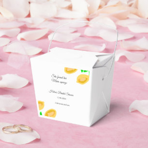 hand drawn lemon leaves add QR bridal shower Favor Boxes