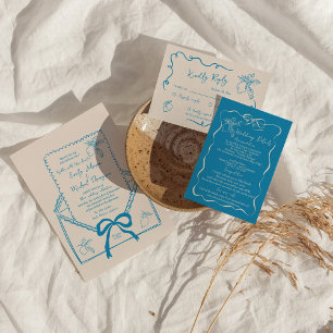 Hand Drawn Lemon Mediterranean Wedding Invitation