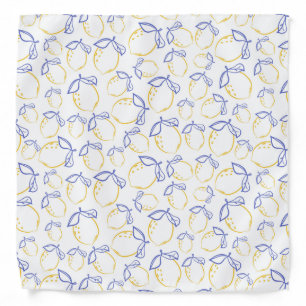 Hand Drawn Lemon Pattern Bandana
