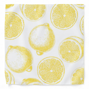 Hand drawn lemon pattern bandana